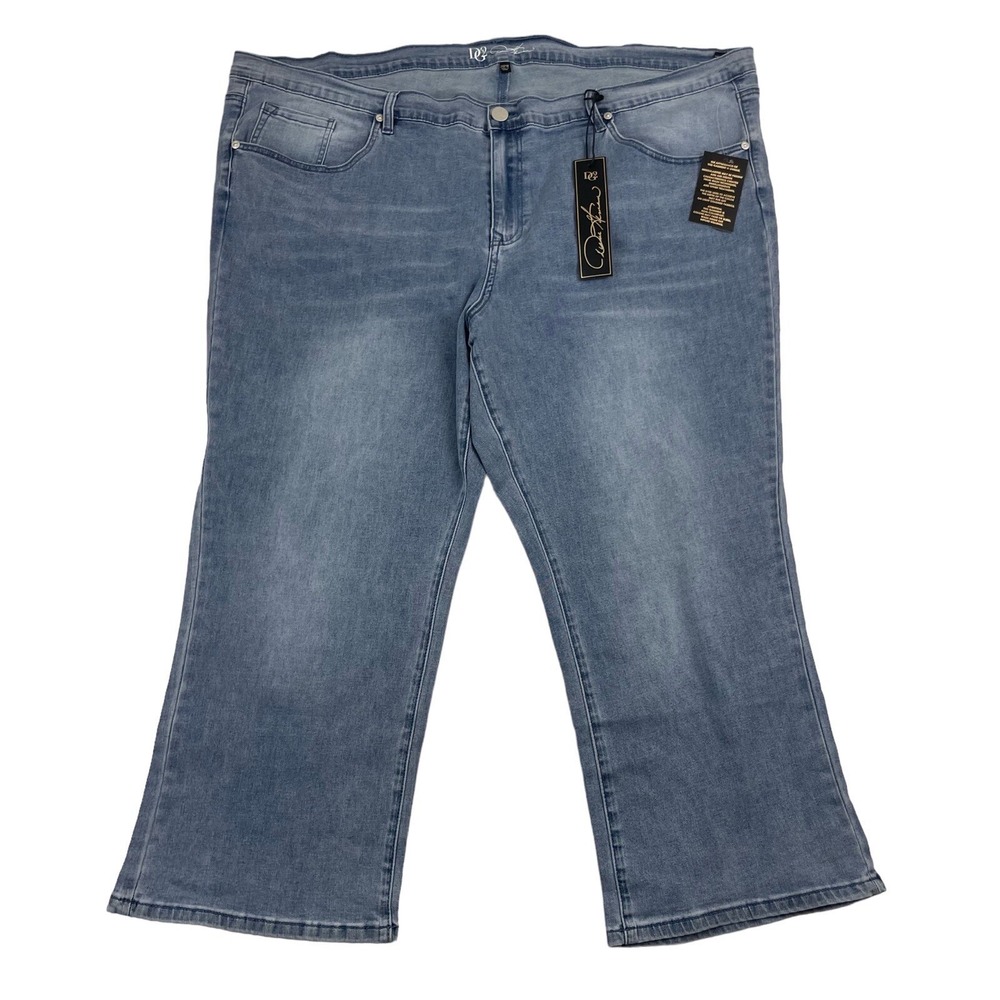 NWT DG2 Diane Gilman New‎ Classic Stretch Denim Blue Jeans Petite Plus Size 28PW